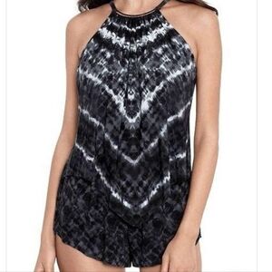 Gloldie Magicsuit Vera Cruz Swimsuit One Piece Romper New Tie Dye Slimming..Sz 8